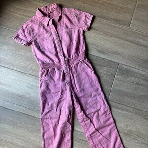 Cat & Jack Pink Denim Jumpsuit with Pockets, Size S (6/6X)